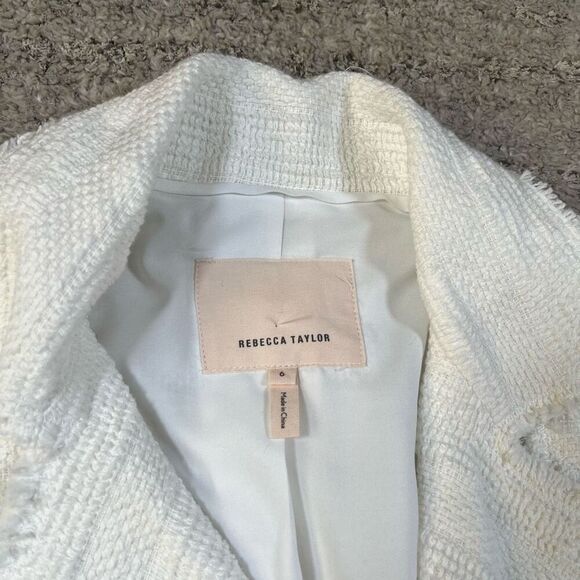 Rebecca Taylor Fringe Asymmetrical Moto Zip Up Jacket - Picture 3 of 5